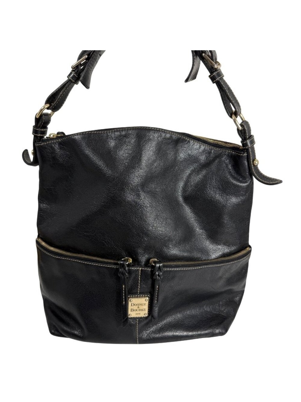 Dooney & Bourke Dillen Large Black Leather Shoulder Bag *READ DESCRIPTION*